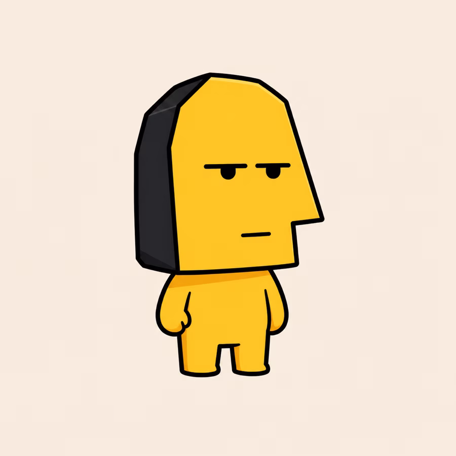 YUP's yellow, deadpan face
